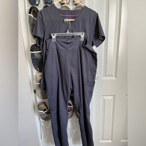 Purple yoga scrub set